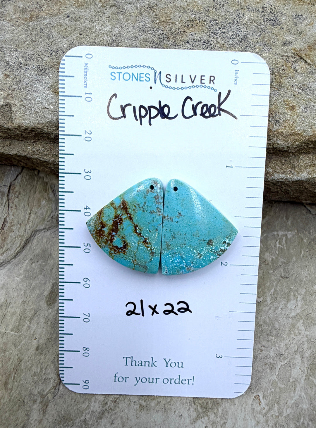 Cripple Creek Turquoise (Colorado) Matching Earring Slab