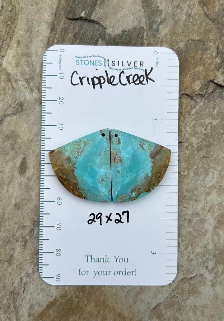 Cripple Creek Turquoise (Colorado) Matching Earring Slab