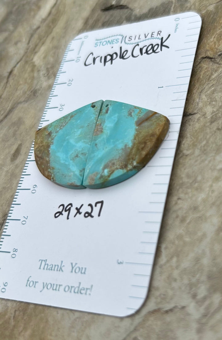Cripple Creek Turquoise (Colorado) Matching Earring Slab