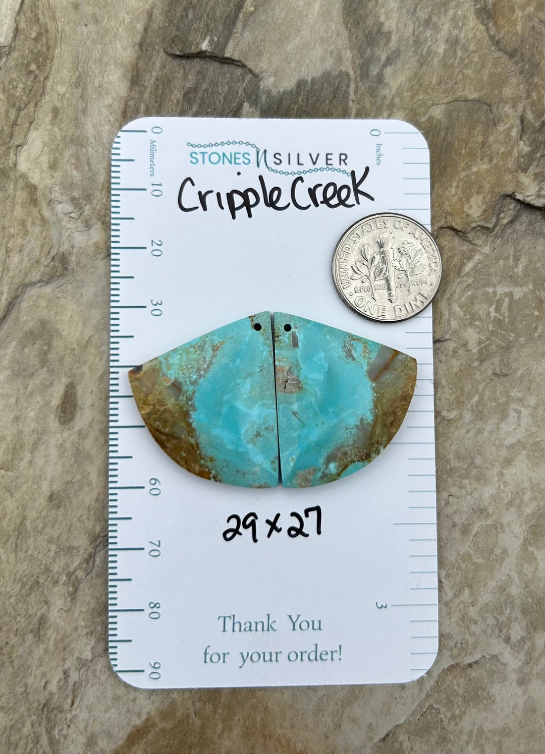 Cripple Creek Turquoise (Colorado) Matching Earring Slab
