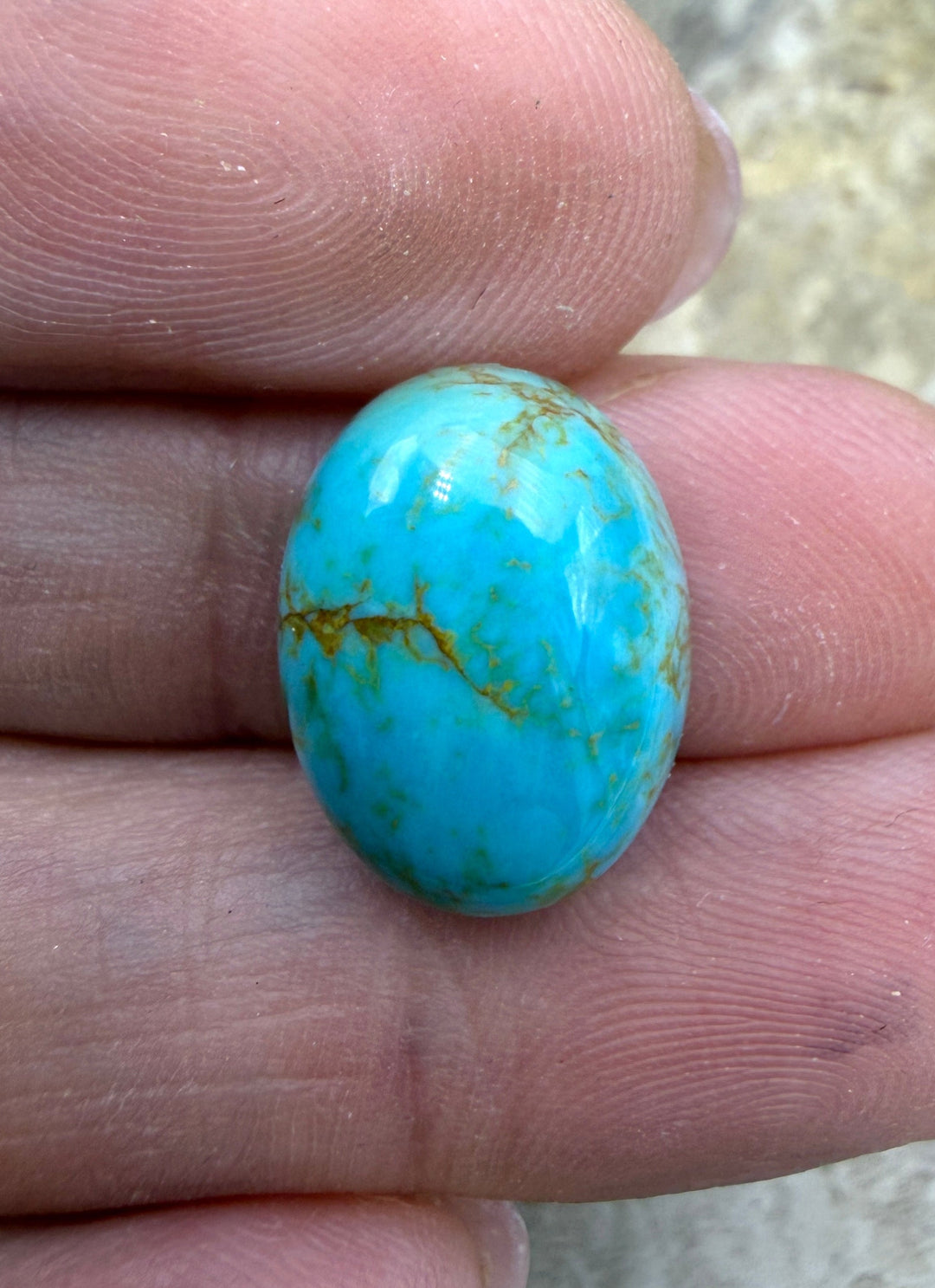 Cripple Creek Turquoise (Colorado) Oval Cabochon 12x15mm