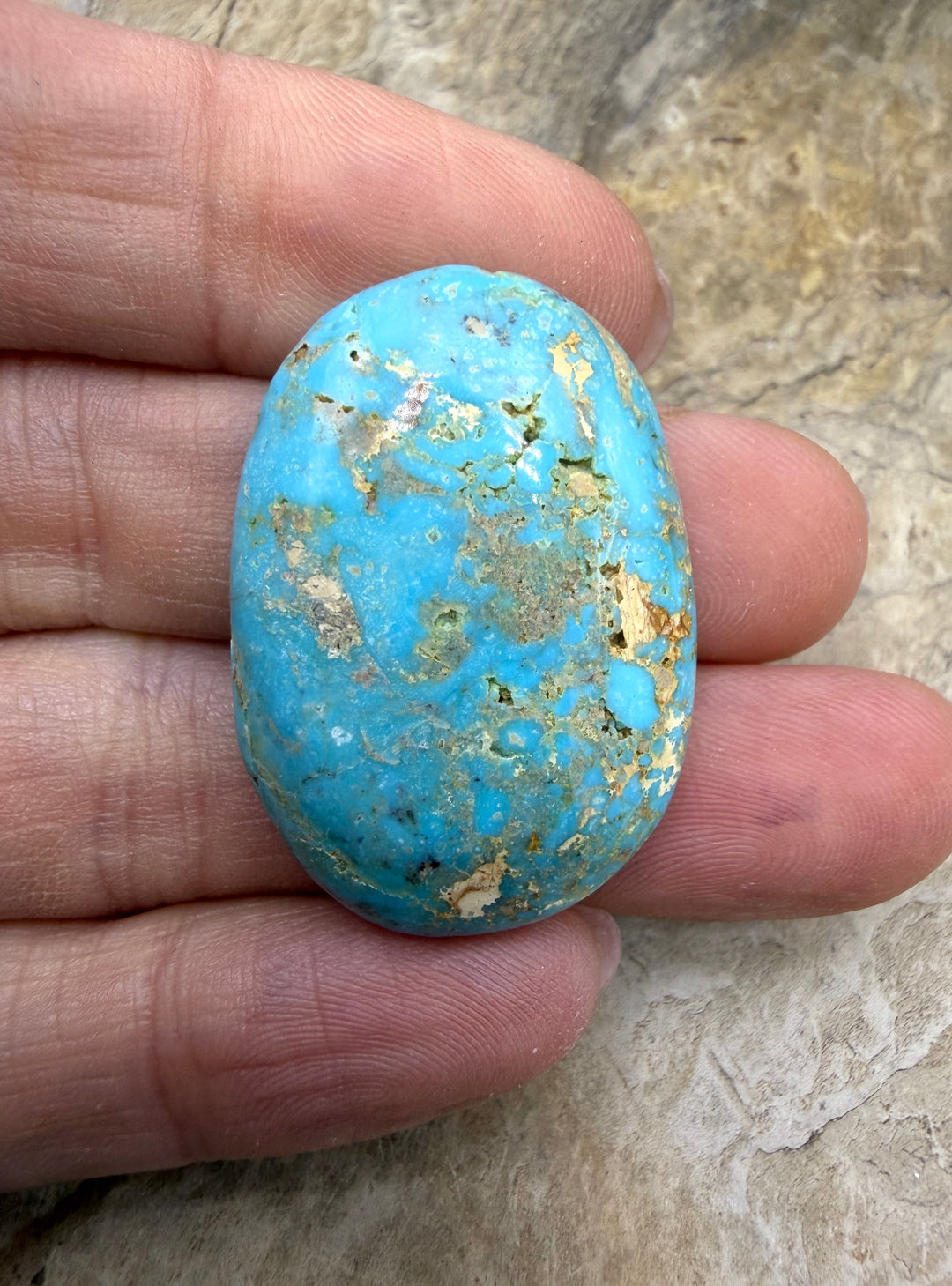 Cripple Creek Turquoise (Colorado) Oval Cabochon 23x34mm