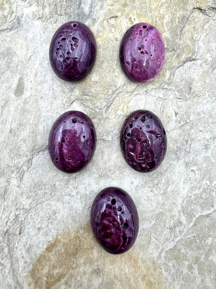 Dark Purple Spiny Oyster Oval Shaped Focal Bead 15x20mm