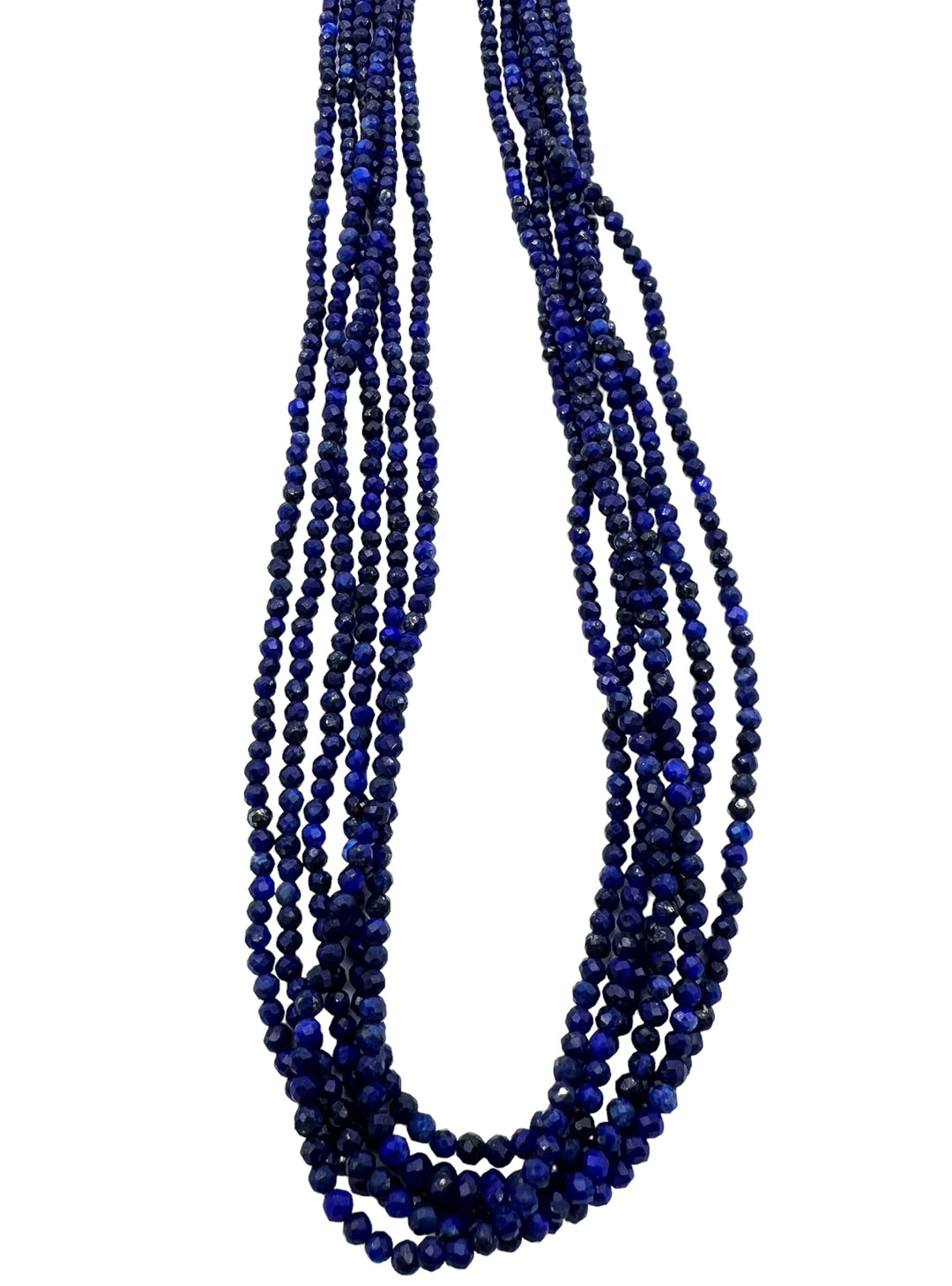 Deep Blue Lapis Lazuli Micro Faceted 2mm Round Beads 16 inch