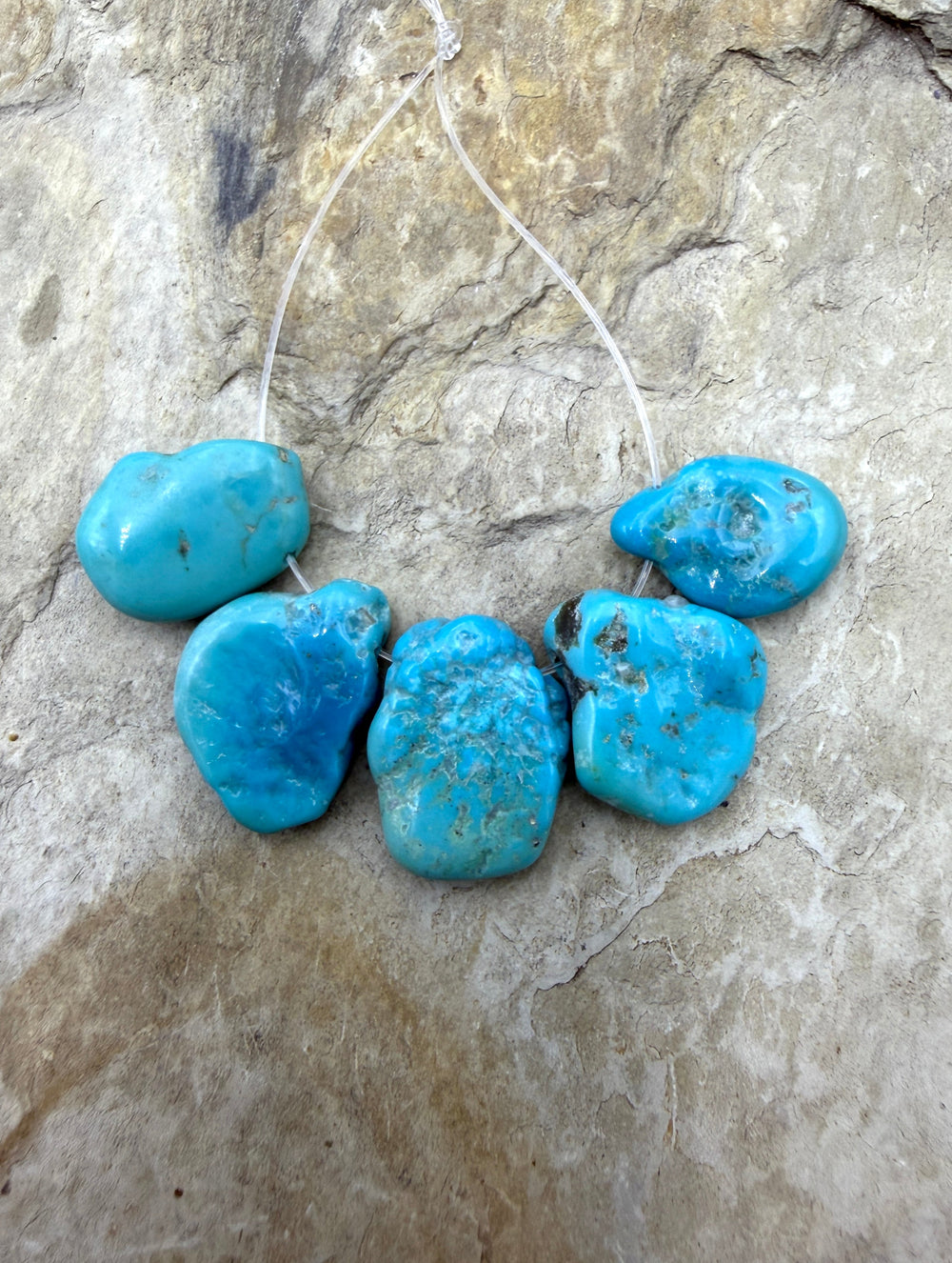 Deep Blue Sleeping Beauty Turquoise (AZ) Focal Bead Strand