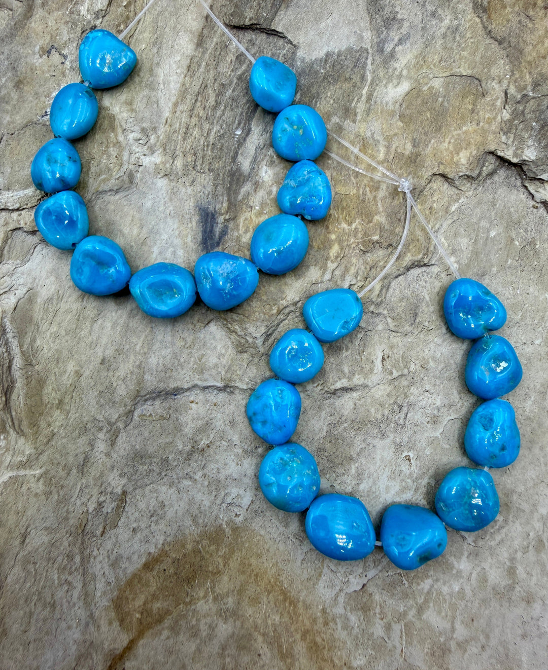 Deep Blue Sleeping Beauty Turquoise (AZ) Focal Bead Strand