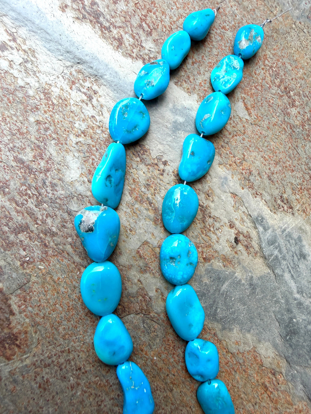 Deep Blue Sleeping Beauty Turquoise (AZ) Nugget Beads Focal