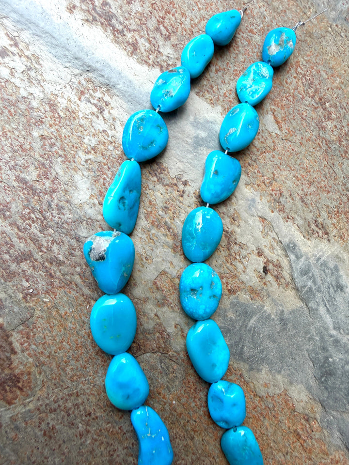 Deep Blue Sleeping Beauty Turquoise (AZ) Nugget Beads Focal