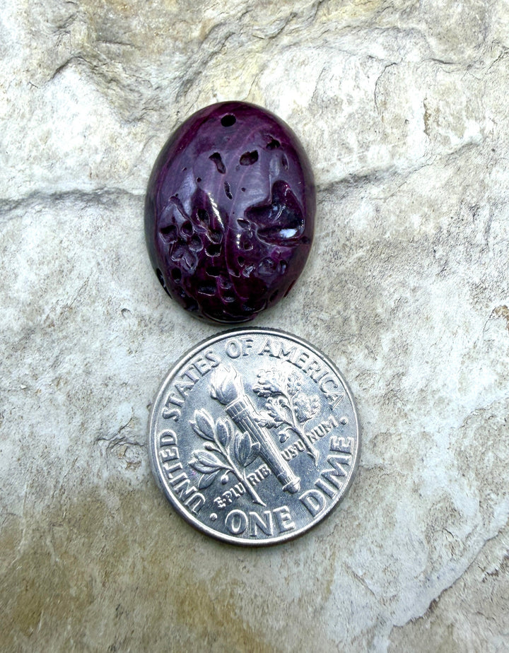 Deep Purple Spiny Oyster Oval Shaped Focal Pendant Bead