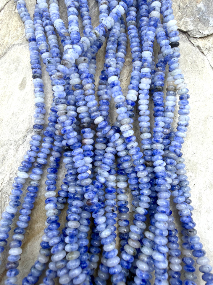 Denim Lapis 4x2mm Rondelle Beads 15.5inch Strand - Lapis