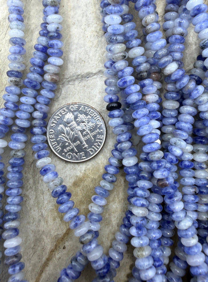 Denim Lapis 4x2mm Rondelle Beads 15.5inch Strand - Lapis