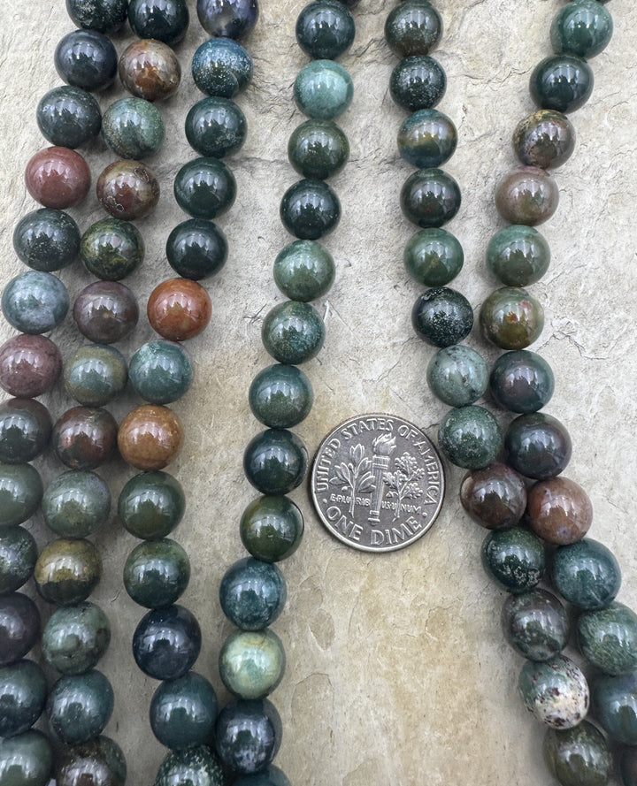 Dragon’s Blood Jasper 8mm Round Bead Strand 16 inch Strand