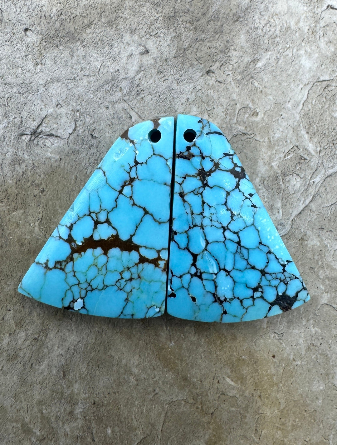 Egyptian Turquoise Earring Slab Bead Pair 15x21mm