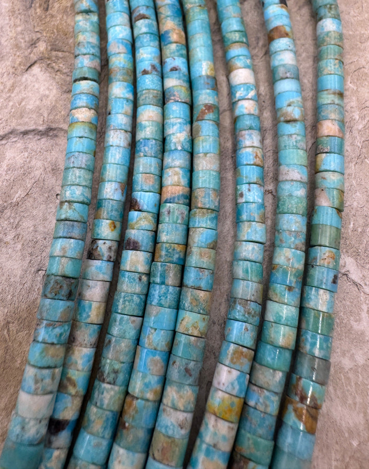 Elisa (Mex) Turquoise 4mm Heishi Beads 8 Inch Strand
