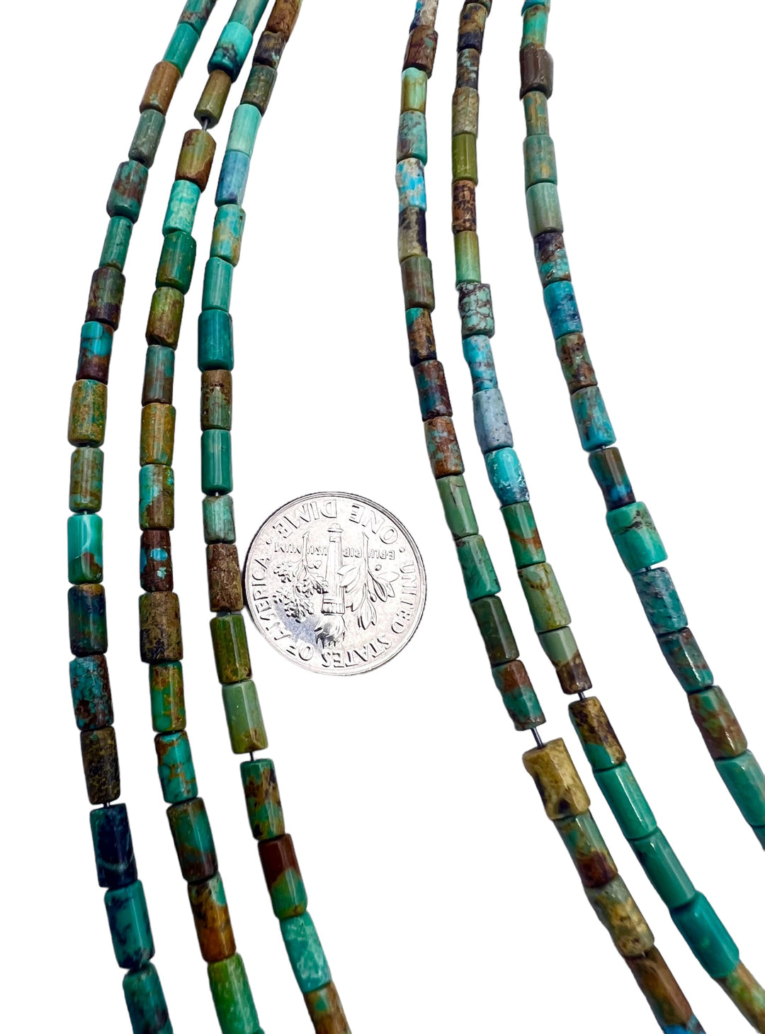 Elisa (Mexico) Turquoise 3x6mm Tube Beads (8 inch Strand) -