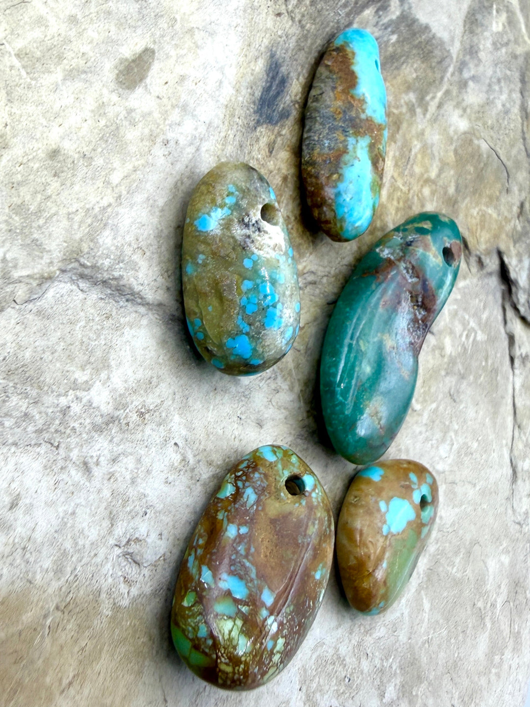 Elisa Turquoise (Mexico) LOT of 5 Large Hole Beads