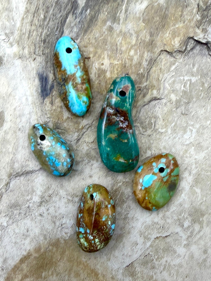 Elisa Turquoise (Mexico) LOT of 5 Large Hole Beads