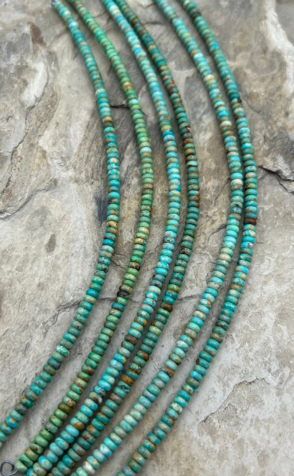 Elisa Turquoise (Mexico) Rondelle Beads 4mm 8 Inch Strand