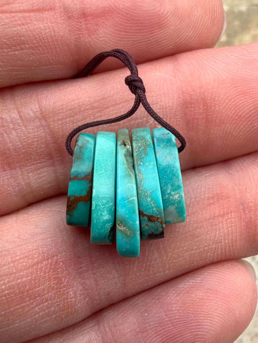 Elisa Turquoise (Sonora Mexico) Corn Shaped 5 Piece Focal