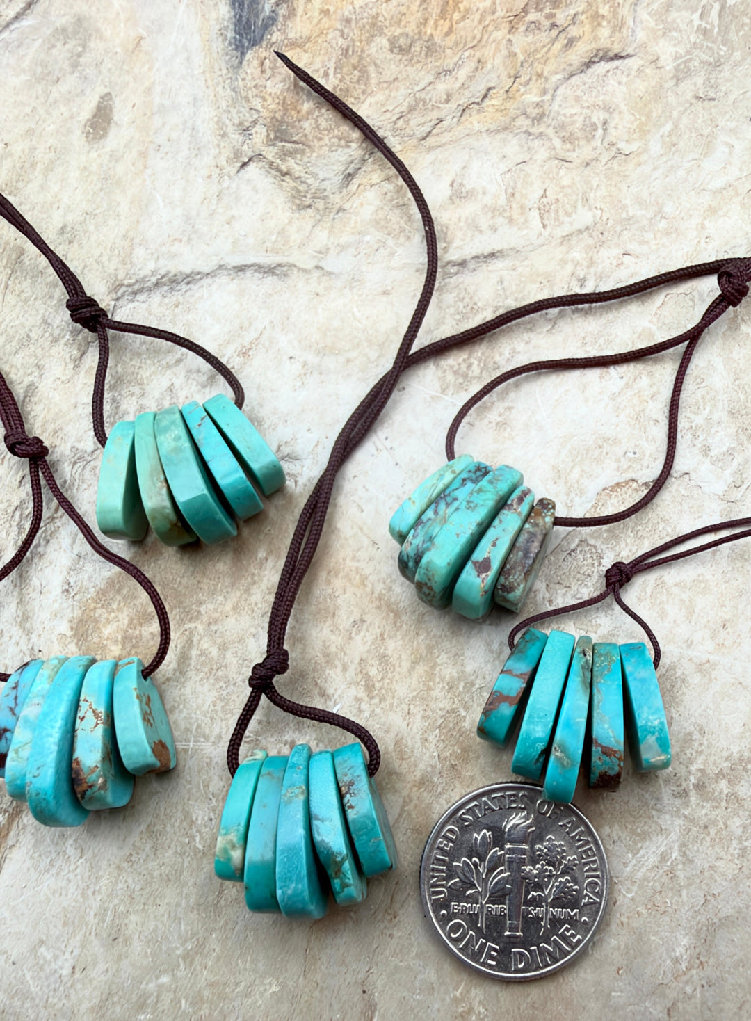 Elisa Turquoise (Sonora Mexico) Corn Shaped 5 Piece Focal