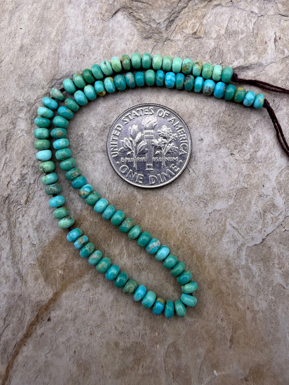 Emerald Valley Turquoise (Nevada) 3mm Rondelle Beads 7.5