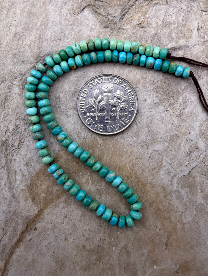 Emerald Valley Turquoise (Nevada) 3mm Rondelle Beads 7.5