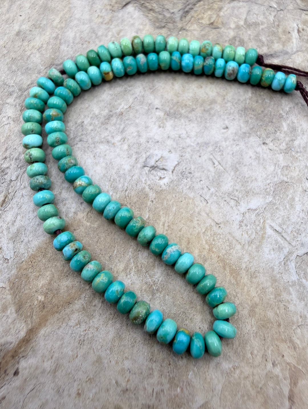 Emerald Valley Turquoise (Nevada) 3mm Rondelle Beads 7.5