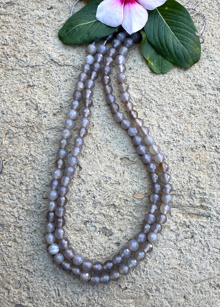 *Estate Collection Special* Milky Grey Quartz 6mm Faceted