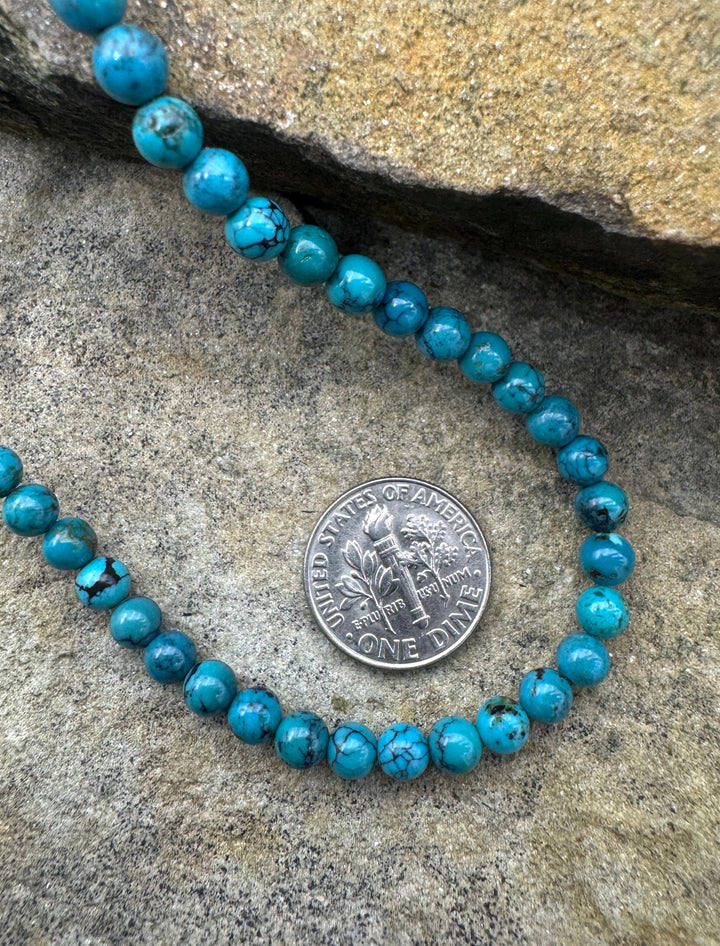 Estate Collection Special Turquoise (Hubei) 5mm Round Beads
