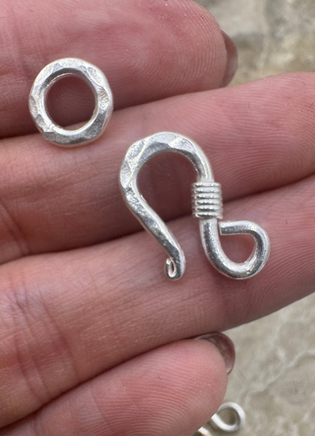 Fine Silver BIG (10x24mm) Heavy Hook and Ring Clasp 10mm