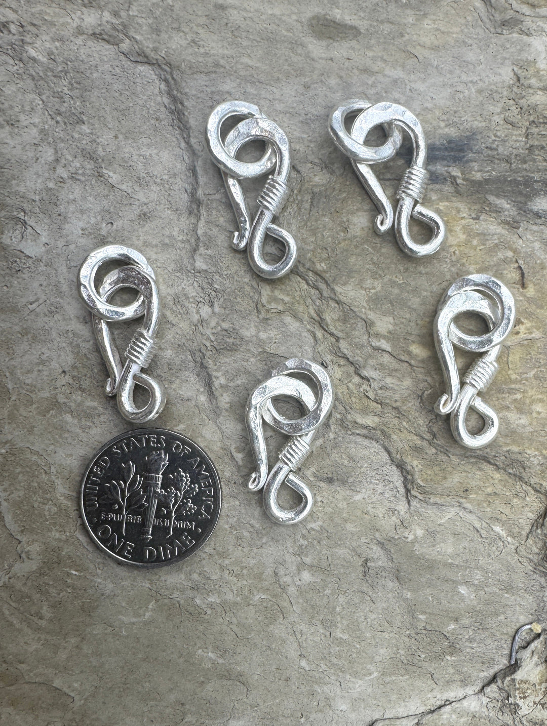Fine Silver BIG (10x24mm) Heavy Hook and Ring Clasp 10mm