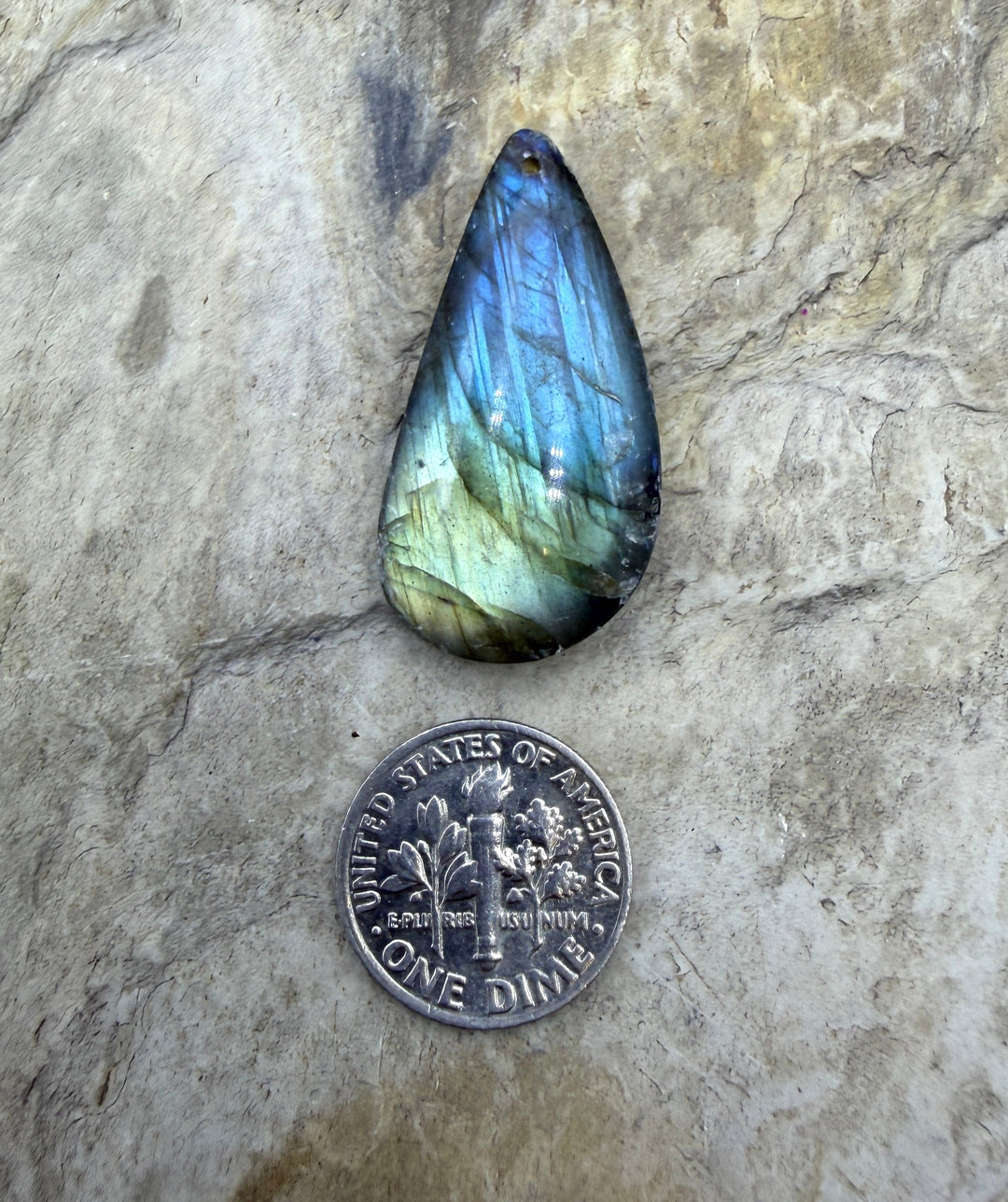 Flashy Labradorite Focal Pendant Bead 16x33mm - Labradorite