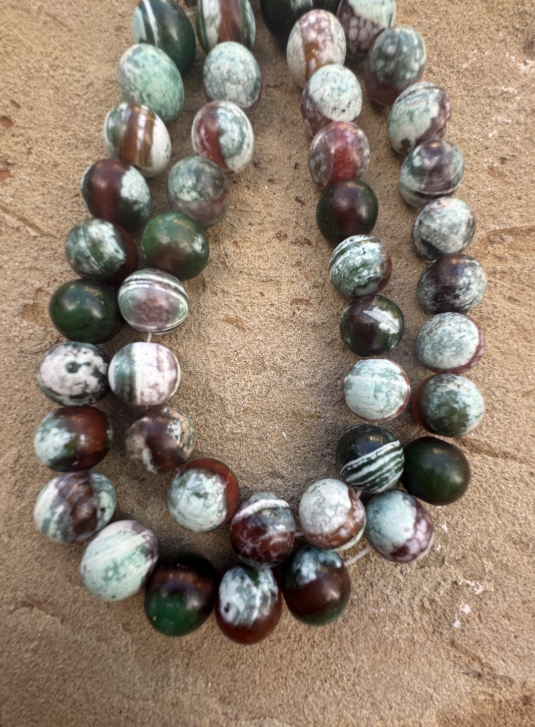 Flower Agate BIG 14mm Round Beads 15 inch Strand - Agate