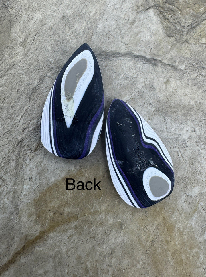 Fordite/ Detroit Agate Colorful Cabochon Pair 15x27mm