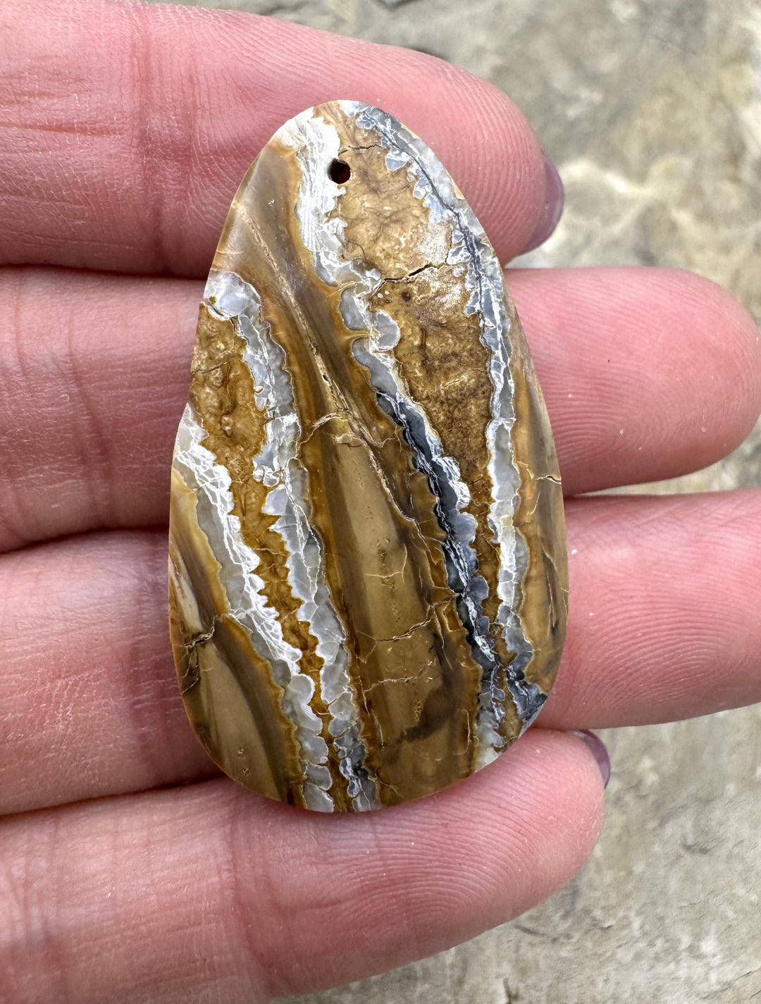 Fossilized Woolly Mammoth Tooth Focal Pendant Bead 22x40mm