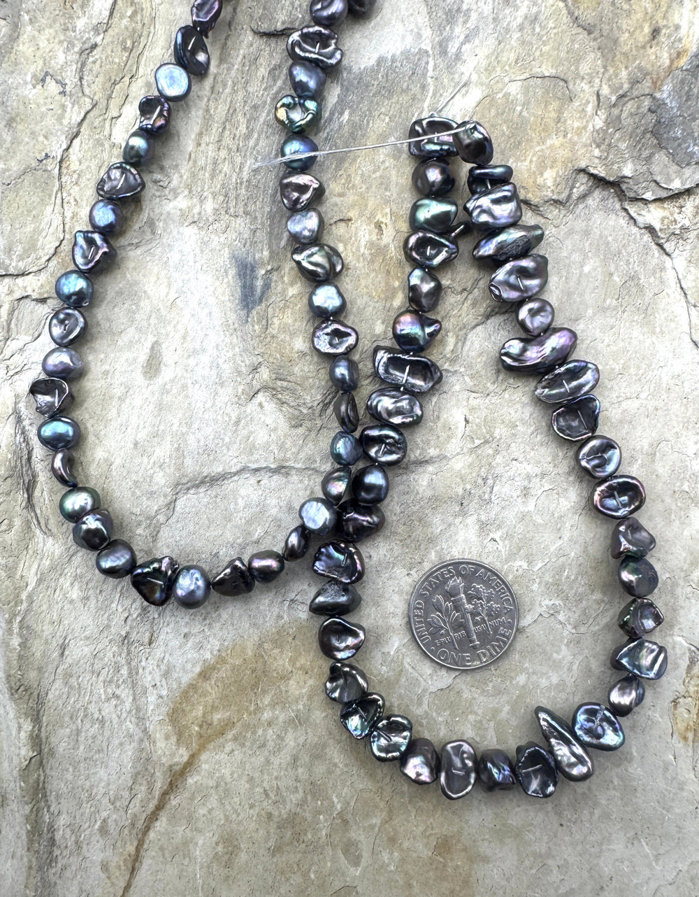 Fresh Water Baroque Peacock Pearls 6-8mm irregular shape 10