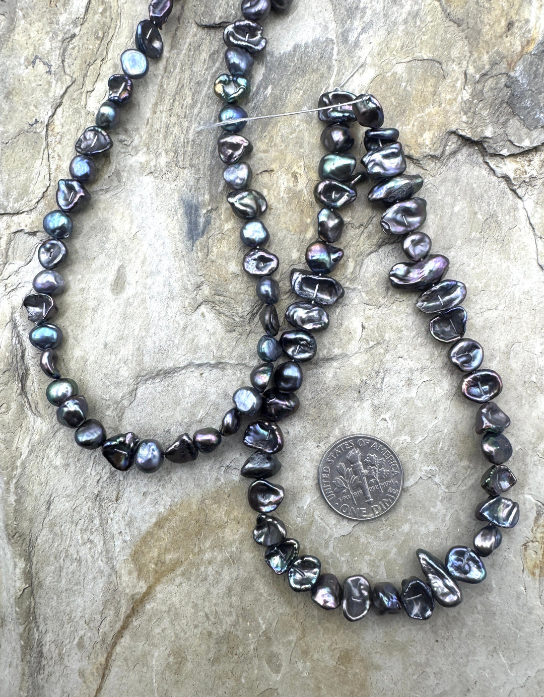 Fresh Water Baroque Peacock Pearls 6-8mm irregular shape 10
