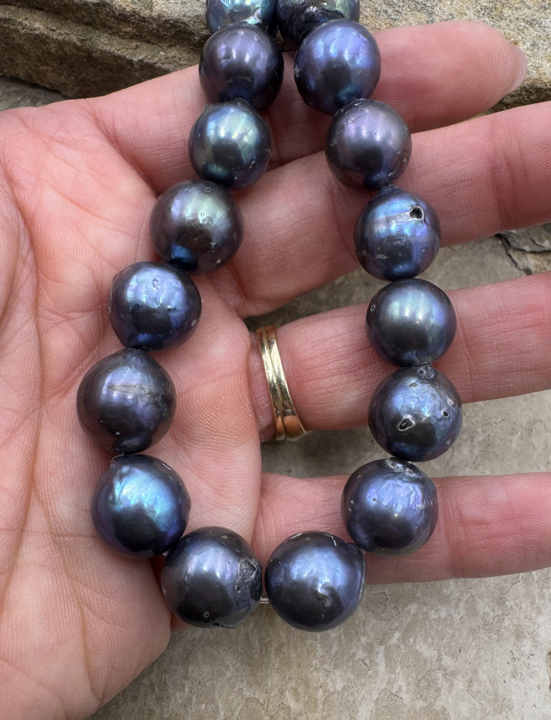 Fresh Water Large Round Cultured Peacock Pearls 12 13mm 12