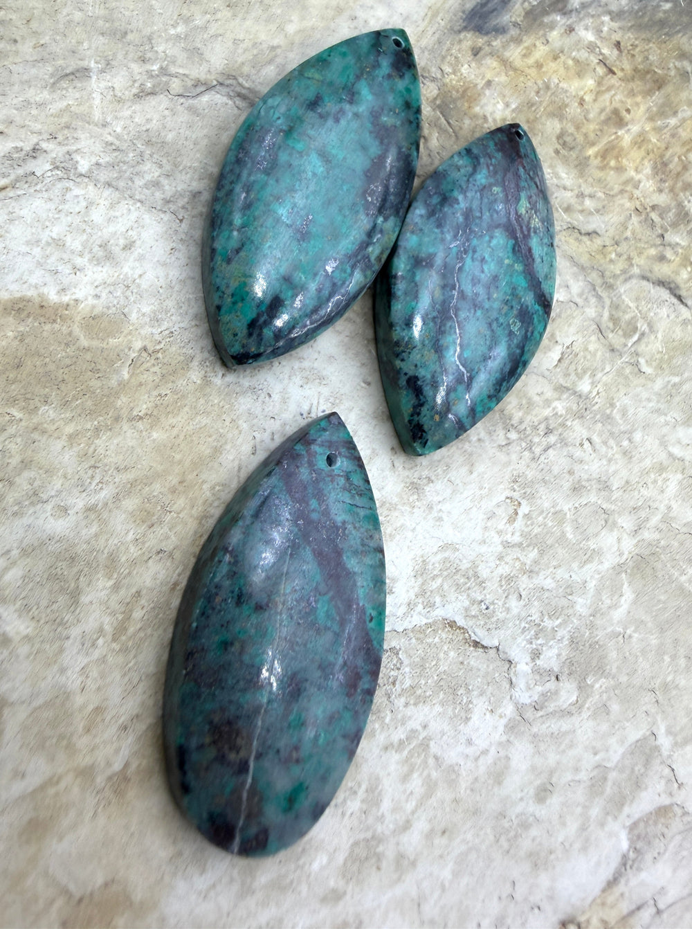 FRIDAY BARGAIN 3 Piece LOT of Chrysocolla Focal
