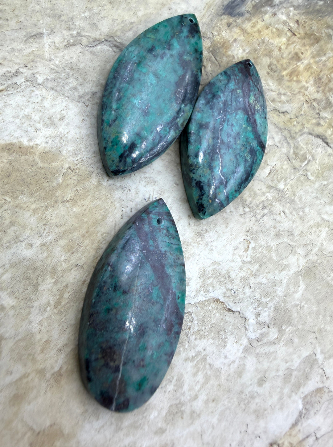 FRIDAY BARGAIN 3 Piece LOT of Chrysocolla Focal