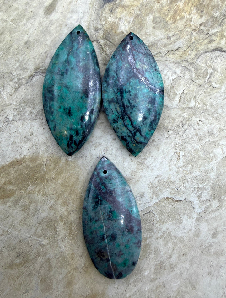 FRIDAY BARGAIN 3 Piece LOT of Chrysocolla Focal