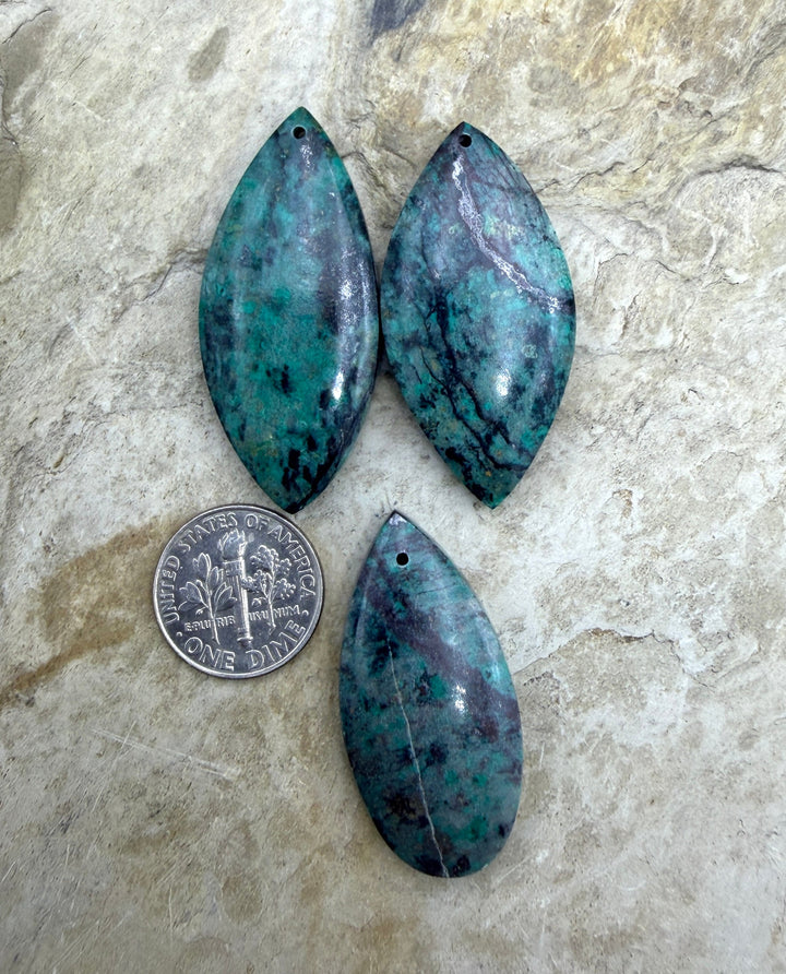 FRIDAY BARGAIN 3 Piece LOT of Chrysocolla Focal