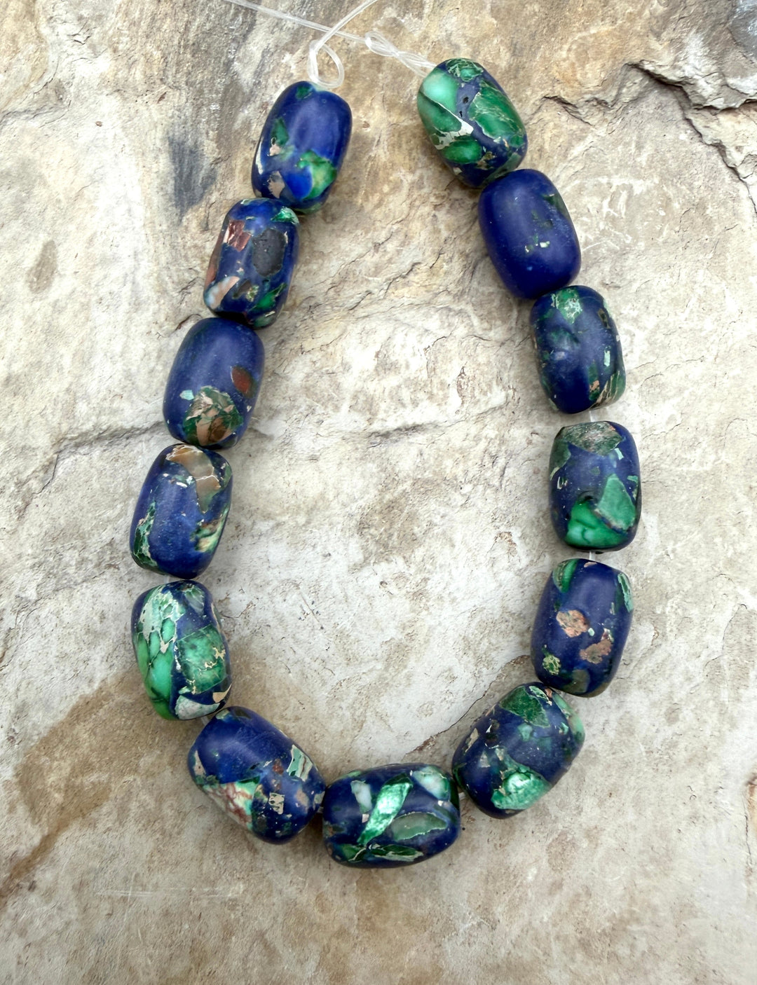 FRIDAY BARGAIN Blue and Green Stone Composite 10x14mm