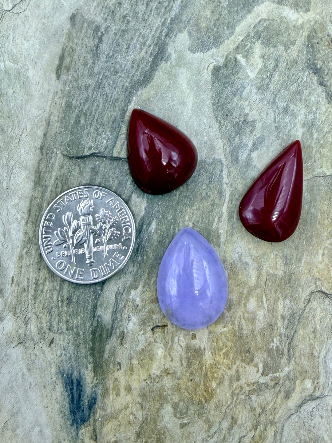 FRIDAY BARGAIN BUY 3 Designer Teardrop Cabochons Rosarita