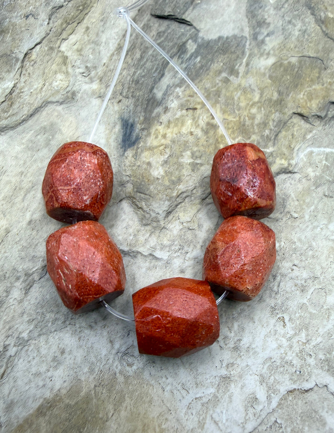FRIDAY BARGAIN BUY Apple Coral Faceted Barrel Beads 12x16mm