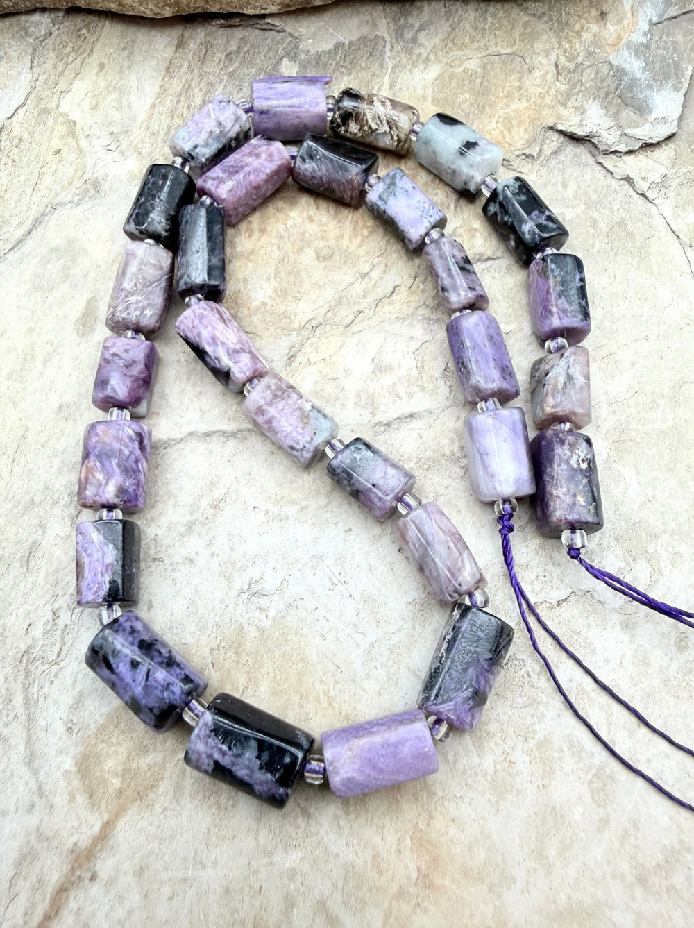 FRIDAY BARGAIN BUY Charoite Irregular Tube Beads 8x10mm
