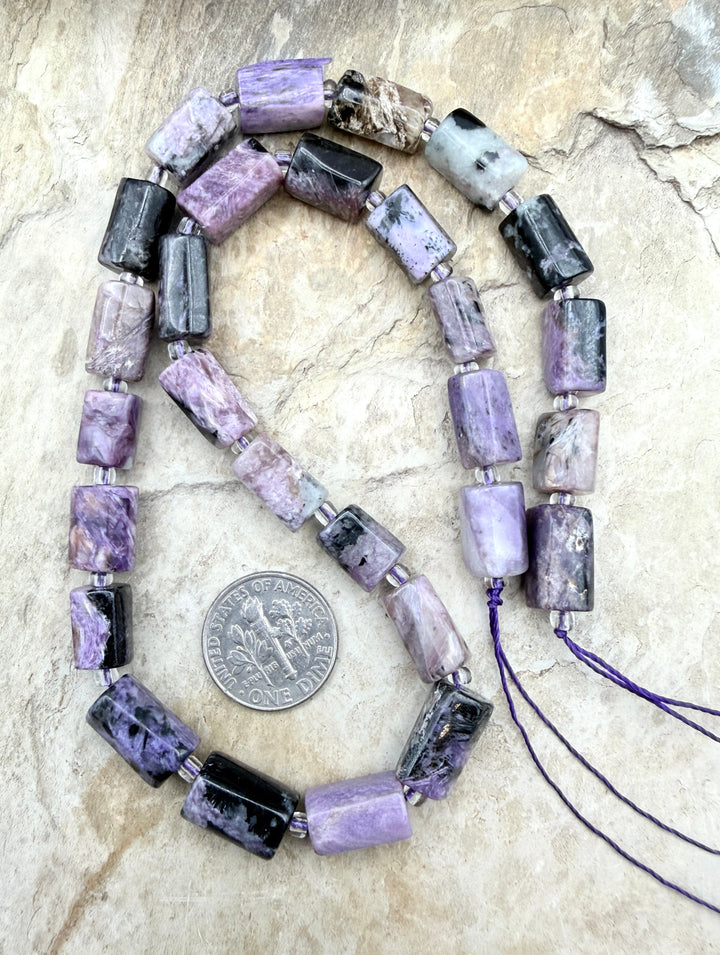 FRIDAY BARGAIN BUY Charoite Irregular Tube Beads 8x10mm