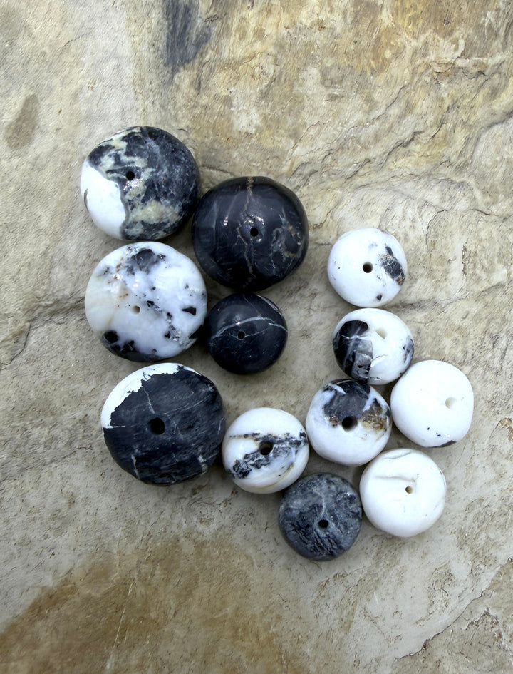 FRIDAY BARGAIN BUY LOT of 12 White Buffalo Rondelle Beads