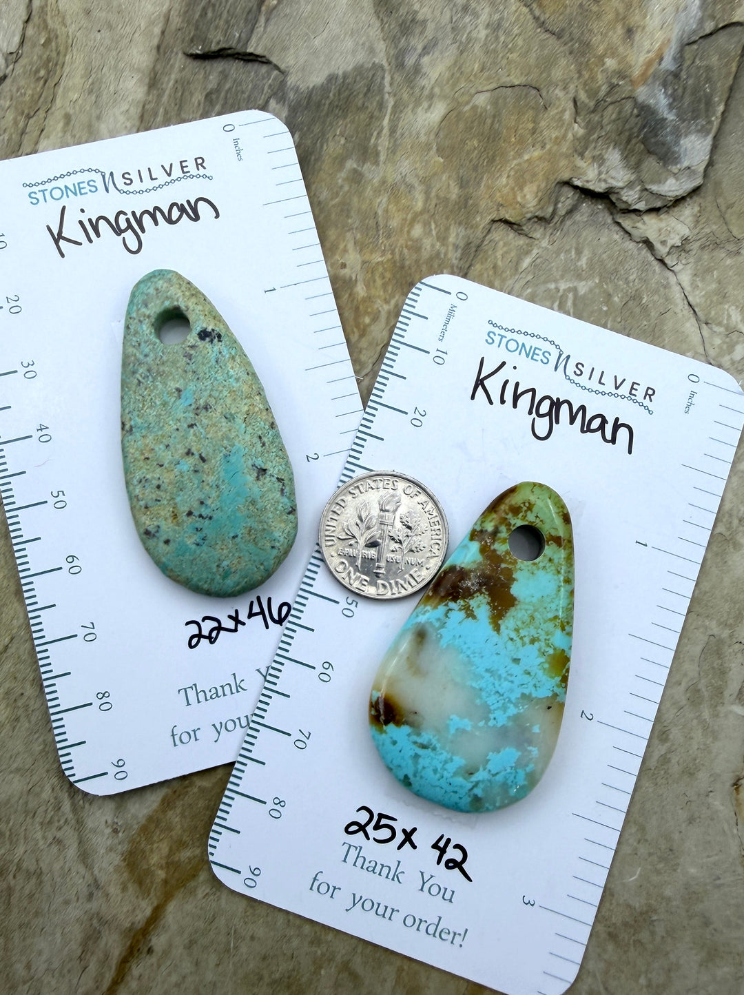 FRIDAY BARGAIN BUY LOT of 2 Large Kingman Turquoise