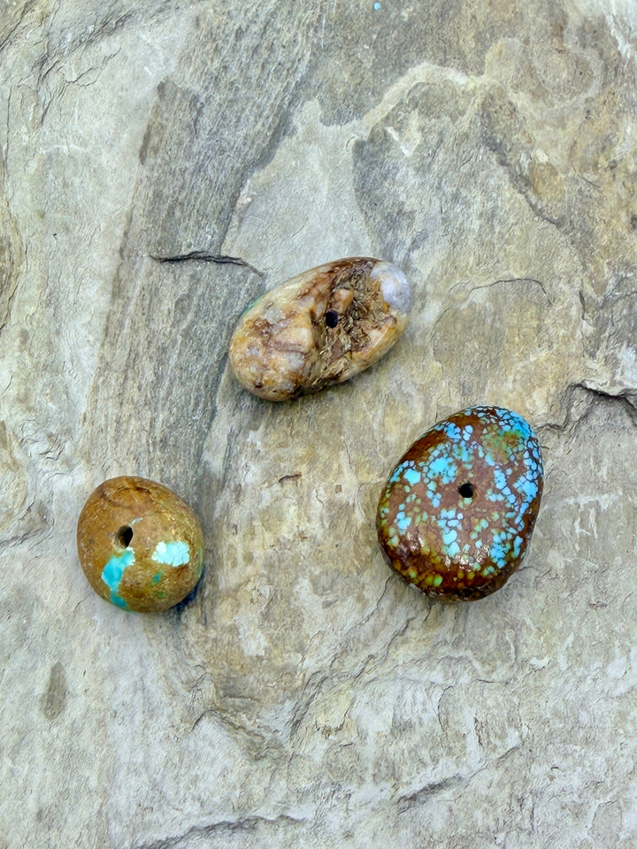 FRIDAY BARGAIN BUY LOT of 3 Royston Turquoise Beads - Mixed